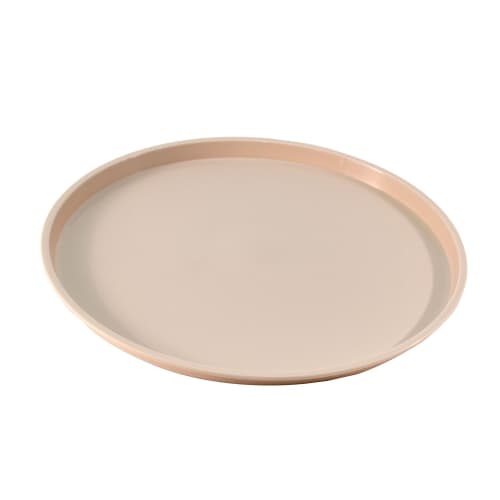 Essential 12" Round Plastic Tray with Spill Proof Ring, Blush